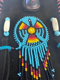Small Handmade Medicine Leather Bag with Seed Bead Work