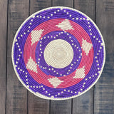 13” Shallow Woven Basket, Southwestern Style Decor