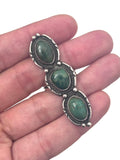 Sz 7.25 Long Sterling Silver & Turquoise Native American  Ring