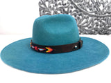 Leather Hat-band with Beaded Work, Adjustable, Cowgirl / Cowboy Hat Accessory