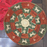13.5” Shallow Woven Basket, Southwestern Style Decor