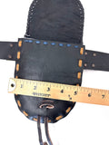 Boho Leather Belt Bag with Beadwork, Hippie Travel Bag
