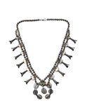Vintage Navajo Sterling Silver & Turquoise Squash Blossom Necklace 235  Gr.
