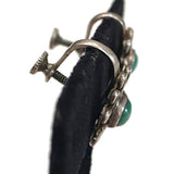 Old Vintage Turquoise Sterling Screw Back Earrings (E005)